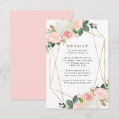 Blush Spring Bloemstuk | Trouwdetails kaart (Voorkant / Achterkant)