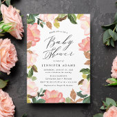 Blush Spring Floral Baby shower Kaart