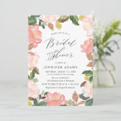 Blush Spring Floral | Bruidsfeest Kaart (Staand voorkant)
