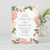 Blush Spring Floral | Bruiloft Kaart (Staand voorkant)
