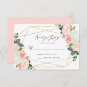 Blush Spring Floral | Bruiloft RSVP Kaart (Voorkant / Achterkant)