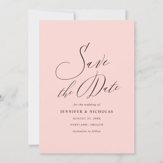 Blush Spring Floral | Foto slaat de Kaart Datum op (Achterkant)