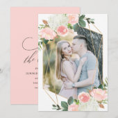 Blush Spring Floral | Foto slaat de Kaart Datum op (Voorkant / Achterkant)