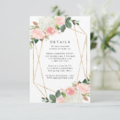 Blush Spring Floral | Huwelijksdetails Kaart (Staand voorkant)