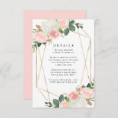 Blush Spring Floral | Huwelijksdetails Kaart (Voorkant / Achterkant)