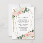 Blush Spring Floral | Huwelijksreceptie Kaart (Voorkant)