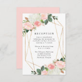 Blush Spring Floral | Huwelijksreceptie Kaart (Voorkant / Achterkant)