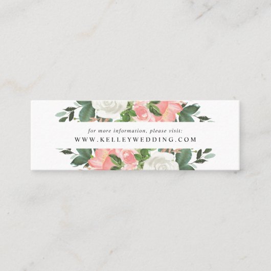 Blush Spring Floral | Huwelijkswebsite Kaarten Mini Visitekaartje (Voorkant)