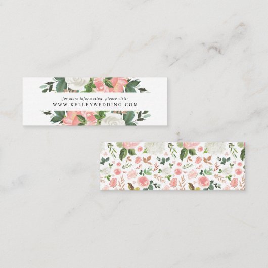 Blush Spring Floral | Huwelijkswebsite Kaarten Mini Visitekaartje (Voorkant / Achterkant)
