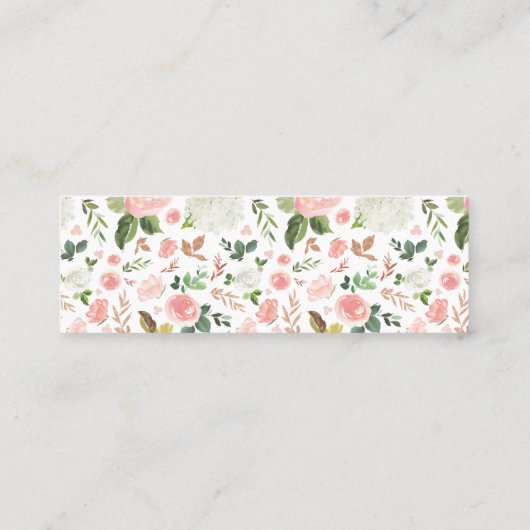 Blush Spring Floral | Huwelijkswebsite Kaarten Mini Visitekaartje (Achterkant)