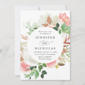 Blush Spring Floral Lijst bruiloft Kaart (Voorkant)