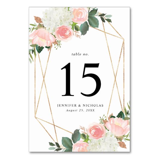 Blush Spring Floral | Persoonlijke Huwelijk Kaart (Voorkant)