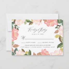 Blush Spring Floral | RSVP-kaart met maaltijdkeuze RSVP Kaartje