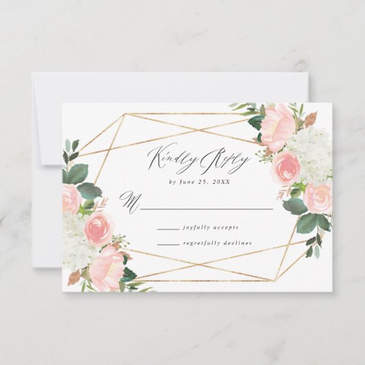 Blush Spring Floral | Trouw RSVP Kaart (Voorkant)