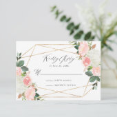 Blush Spring Floral | Trouw RSVP Kaart (Staand voorkant)