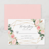 Blush Spring Floral | Trouw RSVP Kaart (Voorkant / Achterkant)