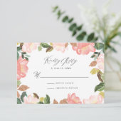 Blush Spring Floral | Trouw RSVP Kaart (Staand voorkant)