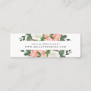 Blush Spring Floral   Trouwwebsite RSVP-kaarten Mini Visitekaartje