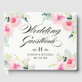  Blush Spring Floral Waterverf Wedding Gastenboek (Voorkant)