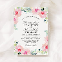  Blush Spring Floral Waterverf Wedding