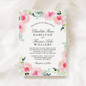  Blush Spring Floral Waterverf Wedding Kaart