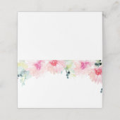  Blush Spring Floral Waterverf Wedding Plaatskaartje (Buitenkant ongevouwen)