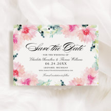  Blush Spring Floral Waterverf Wedding