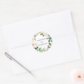 Blush Spring Floral | Weddenschap Ronde Sticker (Envelop)