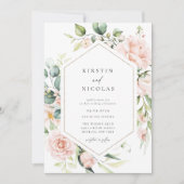 Blush Spring Floral Wedding Kaart (Voorkant)