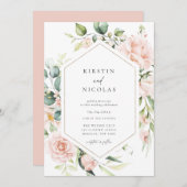 Blush Spring Floral Wedding Kaart (Voorkant / Achterkant)