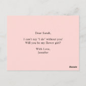 Blush Spring Floral word jij mijn Bloemenmeisje Briefkaart (Achterkant)