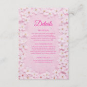 Blush Spring Sakura Pink Wedding Details Card Informatiekaartje (Voorkant)