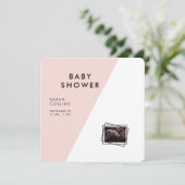 Blush Square afgerond geometrisch Baby shower Kaart (Staand voorkant)