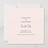 Blush Square Wedding Sla de datum op Save The Date (Voorkant)