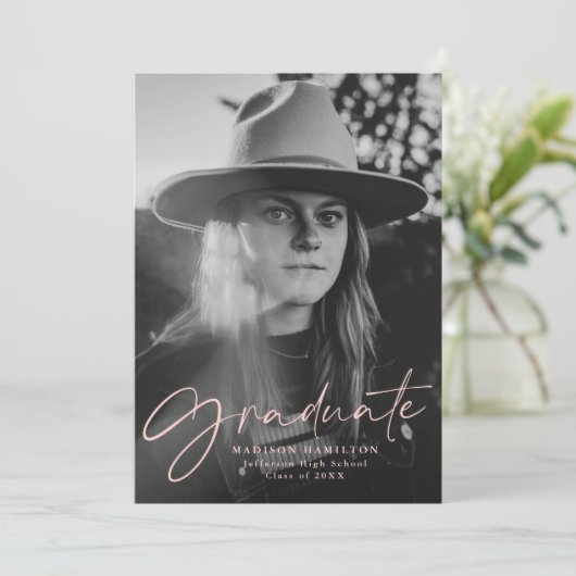 Blush Stijlvolle scriptfotograafpartij Kaart (Staand voorkant)