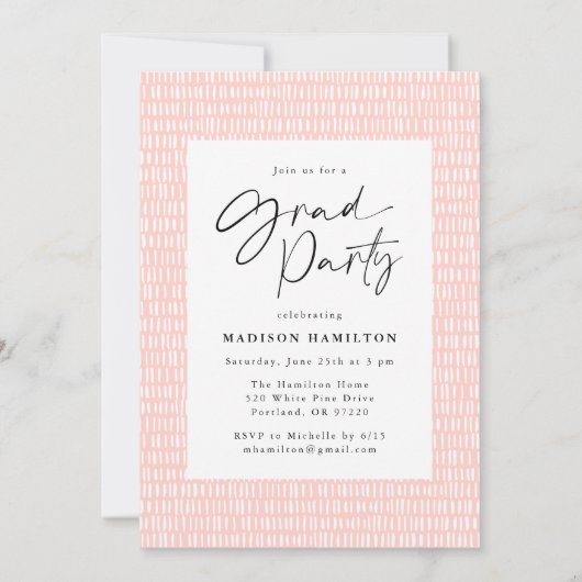 Blush Stijlvolle scriptfotograafpartij Kaart (Achterkant)