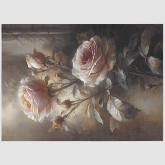 Blush Stillness Roses Decoupage Tissuepapier (Voorkant)