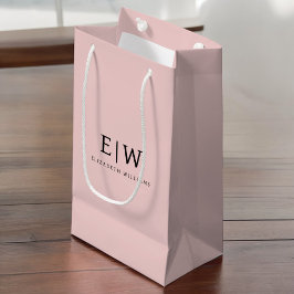 Blush Stof Roze Moderne Script Meisjesachtige Mono Klein Cadeauzakje