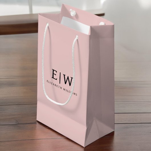Blush Stof Roze Moderne Script Meisjesachtige Mono Klein Cadeauzakje