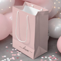 Blush Stof Roze Moderne Script Meisjesachtige Mono