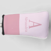 Blush Stof Roze Monogram Eerste Letter Naam Minima Golfheadcover (Voorkant)