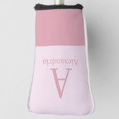 Blush Stof Roze Monogram Eerste Letter Naam Minima Golfheadcover (Draai 90)