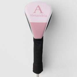 Blush Stof Roze Monogram Eerste Letter Naam Minima Golfheadcover