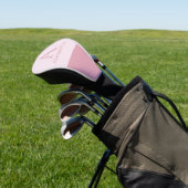 Blush Stof Roze Monogram Eerste Letter Naam Minima Golfheadcover (Insitu)