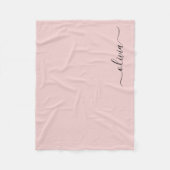 Blush Stof Roze Monogram Naam Modern Fleece Deken (Voorkant)