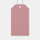 Blush stoffige roze cirkel van bladeren monogram b cadeaulabel (Achterkant)