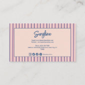 Blush Streep Monogram Boutique Zakelijk Visitekaartje (Achterkant)