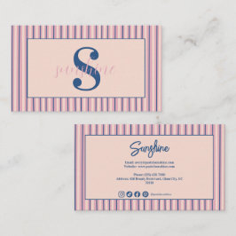 Blush Streep Monogram Boutique Zakelijk Visitekaartje