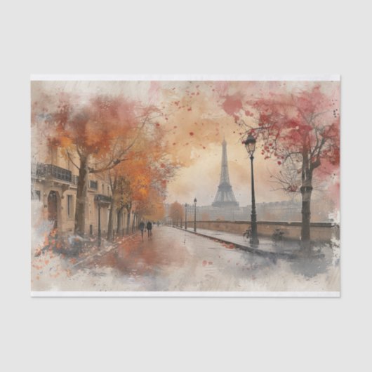 "Blush Street of Paris" Waterverf Decoupage Tissuepapier (Voorkant)