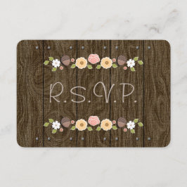 Blush String of Lights Acorn Rustieke Bruiloft RSV RSVP Kaartje